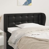 VidaXL Tăblie de pat cu aripioare negru 103x23x78/88cm piele ecologică