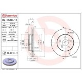 Set disc frana Toyota Prius ( W5) 09.15-12.22, Prius Phv ( W52) 01.16-12.22, Fata, 255X25mm, ventilat, BREMBO