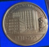 QW20 8 - Medalie - tematica medicina - Institutul Dr I Cantacuzino - Bucuresti - la 75 de ani - 1921 - 1996
