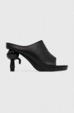 Karl Lagerfeld slapi de piele IKON HEEL femei, culoarea negru, cu toc drept, KL39004