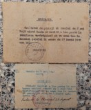 Lot doua invitatii scolare, Buzau anii '50