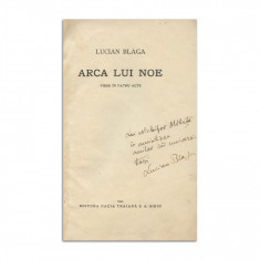 Lucian Blaga, Arca lui Noe, 1944, cu dedicația autorului