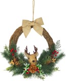 Coronita decorativa suspendata MagicHome Nature cu cerb, 36x40x11 cm