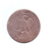Moneda Franta 10 centimes 1853 - 1856 D, uzata, ilizibila