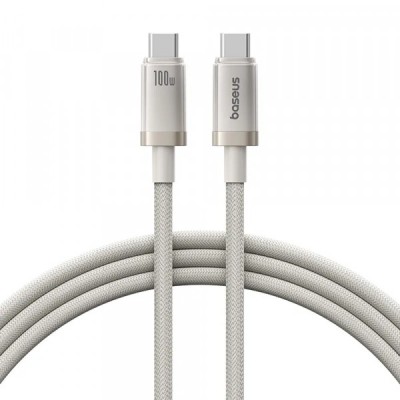 Cablu Date si Incarcare USB-C - USB-C Baseus Titanium, 100W, 1m, Argintiu P10378100G21-00 foto
