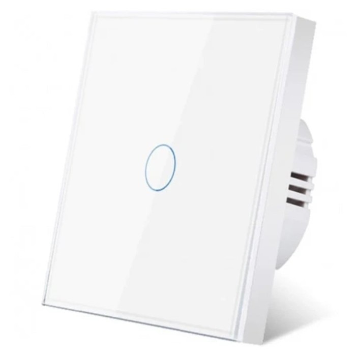 Intrerupator touch cap scara, cap cruce iUni 1F, Sticla securizata, LED