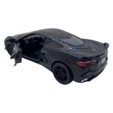 Macheta Auto 2021 Corvette C8, Scara 1/36, Metal/Plastic, Negru, Kinsmart, Usi Orizontale