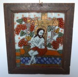 &quot;Iisus vita de vie&quot; icoana pe sticla Scheii Brasovului sfarsit de secol XIX