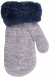 Manusi imblanite cu blanita (Marime Disponibila: 0-6 luni, Culoare: Bleumarine)