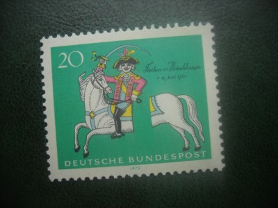 HOPCT TIMBRE MNH 904 BARONUL HYERONIMUS CF MUNCHHAUSEN 1970 - 1 VAL GERMANIA foto