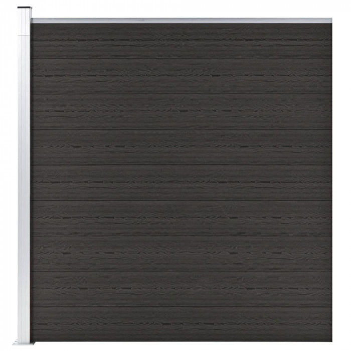 Panou de gard, negru, 175x186 cm, WPC GartenMobel Dekor