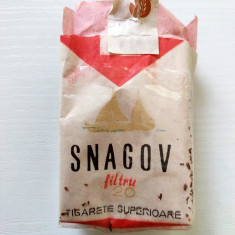 Ambalaj pachet tigari SNAGOV, din 1975 (fara tigarete), vintage, colectie