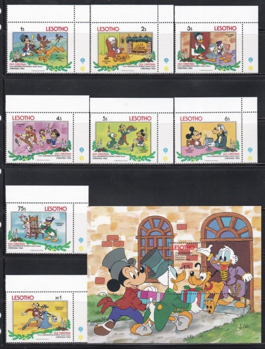 Lesotho 1983 - Walt Disney - - &bdquo;Caietul de schițe&rdquo;, Serie + Colita, MNH