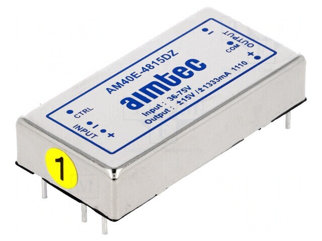 Convertor DC/DC 40W 36-75V la 15V/ -15V AM40E-4815DZ