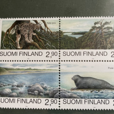 finlanda - serie timbre animale fauna nestampilata MNH