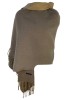 Fular Sal Dublu Dacali Gri Antichizat 185x75cm Elegant Tip Cashmere Damă Toamnă Iarnă