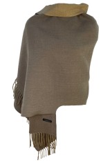 Fular tip sal, cu doua fete uni, Dacali, gri antichizat, 185x75 cm