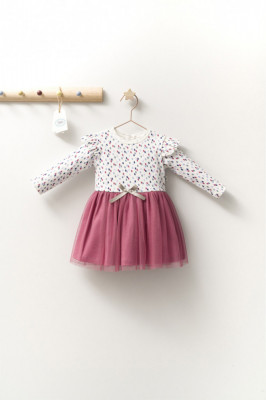 Rochita eleganta cu tulle pentru fetite Monster, Tongs baby (Culoare: Roz inchis, Marime: 6-9 luni) foto