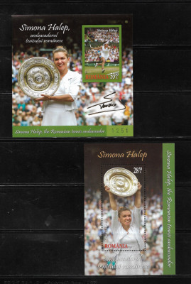 ROMANIA 2019 - SIMONA HALEP, COLITA DANTELATA + NEDANTELATA, MNH - LP 2249 foto