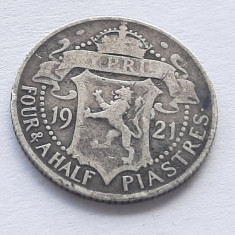 211. Moneda Cipru 4 1/2 piastres 1921 - Argint 0.925