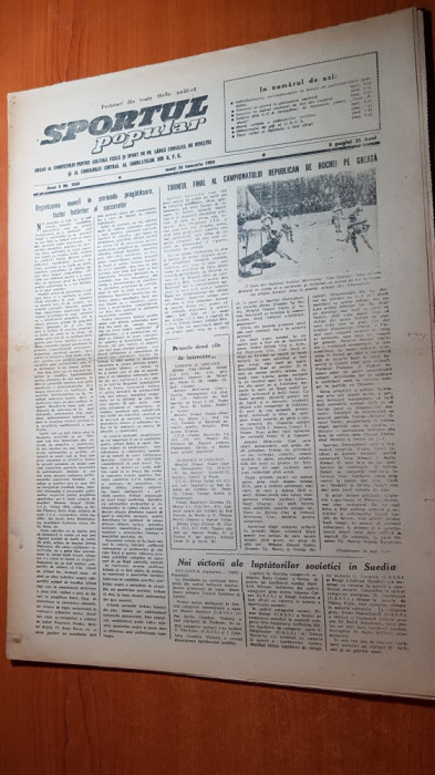 sportul popular 26 ianuarie 1954-concursurile de schi cupa mogosa,box,patinaj