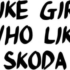 Sticker Auto I Like Girls Who Like Skoda
