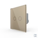 Intrerupator touch pentru draperie electrica Livolo, sticla aurie