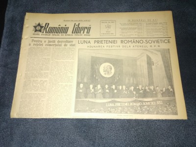 ZIARUL ROMANIA LIBERA 9 OCTOMBRIE 1953 ARLUS foto