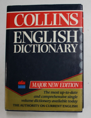 COLLINS ENGLISH DICTIONARY , MAJOR EDITION , THIRD EDITION , general consultant J.M. SINCLAIR , 1991, USOARE URME DE INDOIRE foto