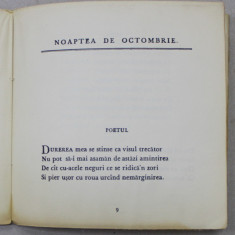 NOAPTEA DE OCTOMBRIE de ALFRED DE MUSSET , traducere in versuri de EM . G. CIOMAC , 1910