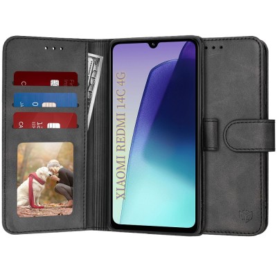Husa 360 Xiaomi Redmi 14C Techsuit Diary Book, negru foto