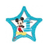 Balon folie stea Mickey Mickey 1st Birthday 45 cm