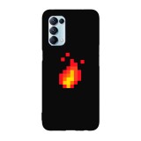 Husa compatibila cu Oppo A73, Viceversa, model Minecraft Fire, Silicon, TPU, Transparent, Carcasa