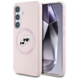 Husa pentru Samsung Galaxy S25 Plus - Karl Lagerfeld Silicone Double Heads (KLHMS25MSKCHTCP) - Pink