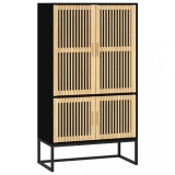 Dulap inalt, negru, 70x35x125 cm, lemn prelucrat