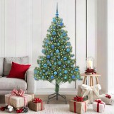 vidaXL Brad de Crăciun cu 300 LED cu suport Verde 180 cm PVC 3396387