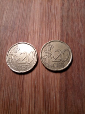 2x 20 eurocent Italia si Spania foto