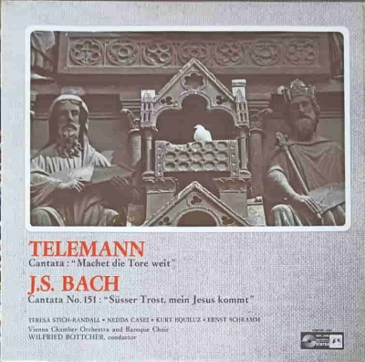 Disc vinil, LP. Telemann, Bach: Kantaten-Georg Philipp Telemann, Johann Sebastian Bach-240582 foto