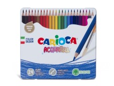 Creioane colorate Carioca Aquarell 24/cutie metalica