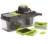 Cumpara ieftin Răzătoare Multifuncțională Legume Fructe cu Recipient Plastic Inox, Protecție M&acirc;nă, Depozitare Frigider