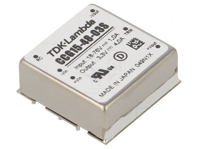 Convertor DC/DC 13.2W 18-76V la 3.3V 4A THT CCG15-48-03S