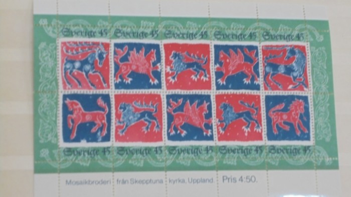 SUEDIA - MOSAIKBRODERII - 1974 - BLOCK 6 MICHEL - NESTAMPILAT.
