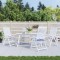 Gossi perne scaun gradina 4 buc dungi albastru&amp;alb 50x50x3 cm, textil