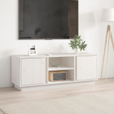 Comoda TV, alb, 110x35x40,5 cm, lemn masiv de pin
