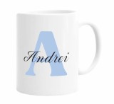 Cana alba personalizata cu prenume Andrei, INOVATIX&reg;. 330ml, Oem