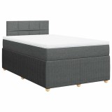 Cumpara ieftin Pat box spring cu saltea, gri inchis, 120x200 cm, textil