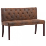 Cumpara ieftin Banca, maro, 120 cm, velur ecologic
