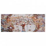 Set Tablouri Din P&acirc;nză Imprimeu Copac Multicolor 200 x 80 cm 289262, General