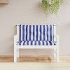 Perne banca gradina, 2 buc., albastru&amp;alb, 100x50x7 cm, textil GartenMobel Dekor, vidaXL