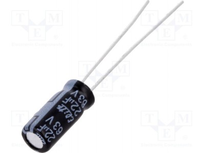 C 22uF/63Vdc 5x11mm 105grdC Elite foto